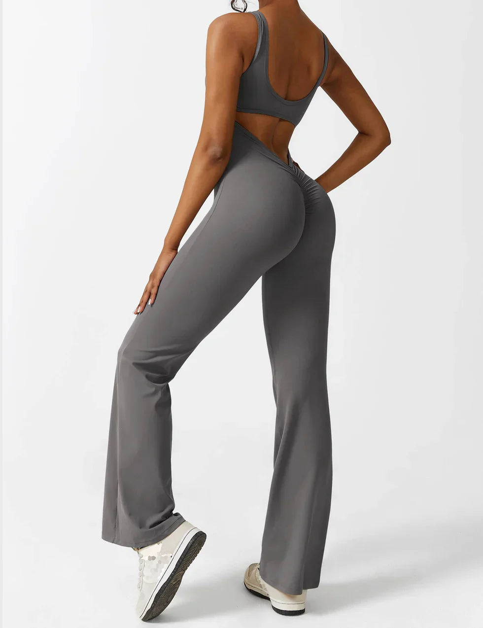 Elena - Flared V-Back Jumpsuit