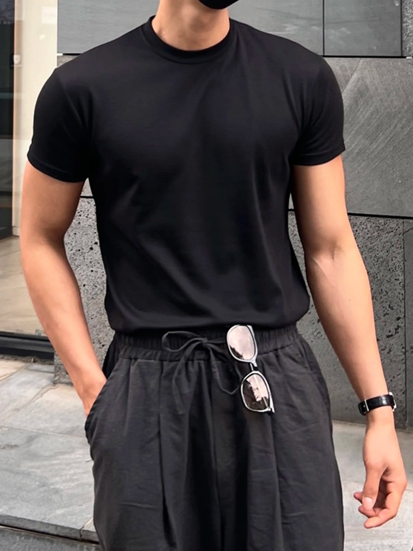 DAZY Men Cotton Solid round Neck Tee